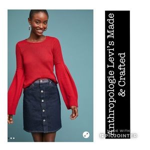 Levi's Embroidered Button Front Denim Skirt